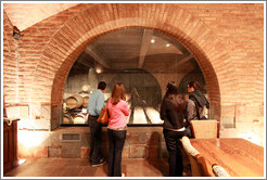 Visitors looking at barrel room, Andeluna Cellars, Valle de Uco.