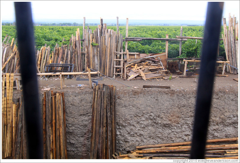 Construction area, showing the depth of the sandy soil, Domaine Jean Bousquet, Valle de Uco.