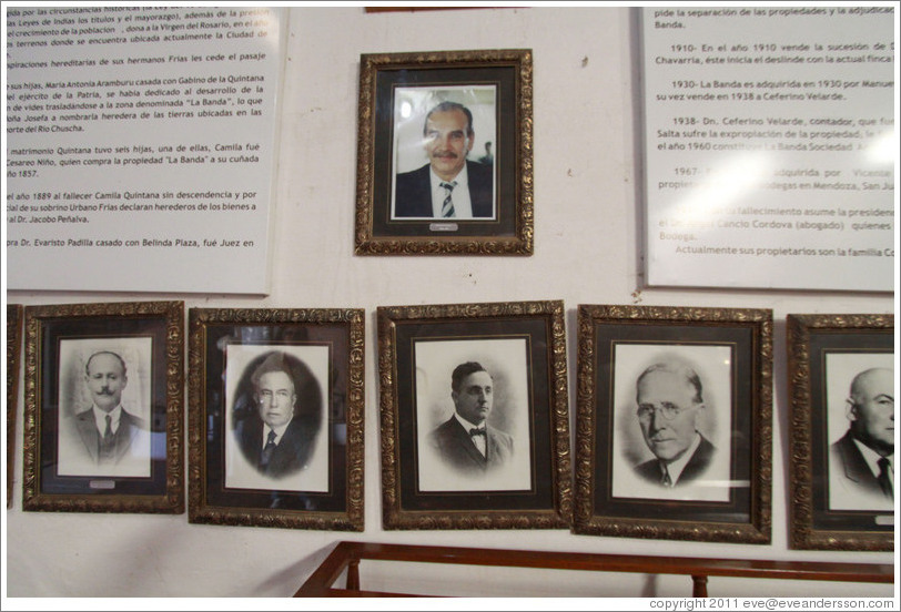 Portraits of historic owners of Bodega La Banda.