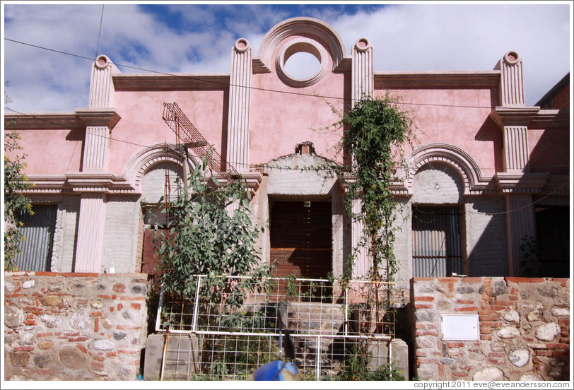 Pink building.