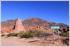 El Obelisco, a natural rock formation resembling an obelisk. Quebrada de las Conchas.