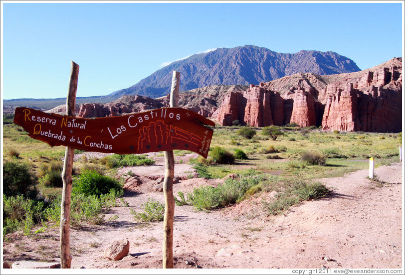 Sign. Los Castillos (The Castles). Quebrada de las Conchas.