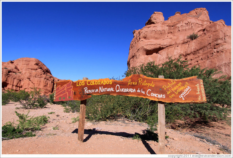 Sign. Los Colorados. Quebrada de las Conchas.