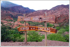 Sign. Quebrada de las Conchas.