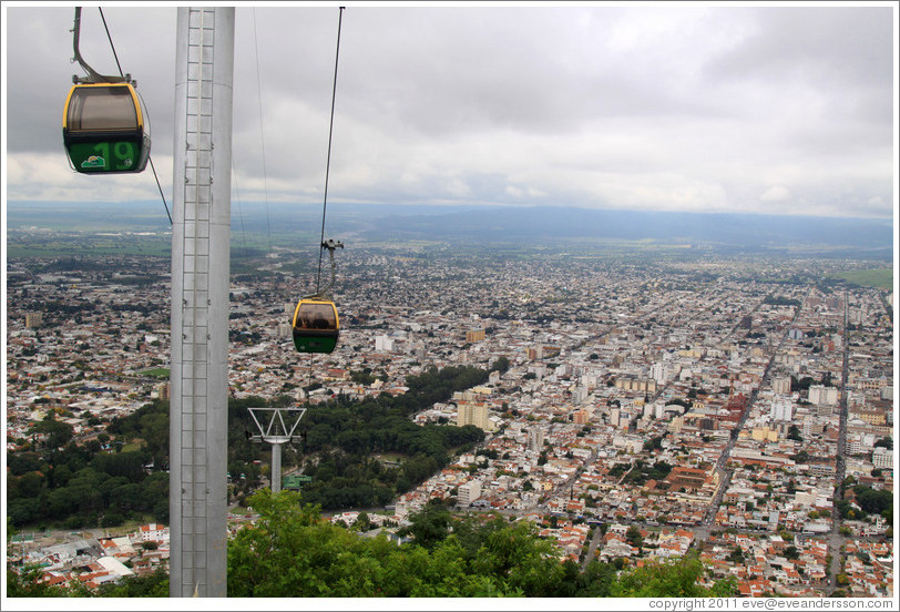View of the city of Salta with the telef?co above. Cerro San Bernardo.