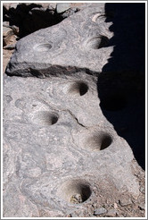 Rock with water holes. Pre-Inca ruins of Quilmes.