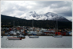 Ushuaia and its harbor, viewed from Aeroclub Ushuaia.