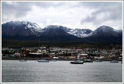 Ushuaia and its harbor, viewed from Aeroclub Ushuaia.