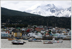 Ushuaia and its harbor, viewed from Aeroclub Ushuaia.