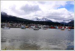 Ushuaia and its harbor, viewed from Aeroclub Ushuaia.