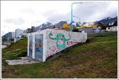 Graffiti resembling a two-armed octopus.