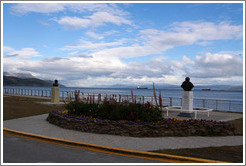 Flowers planted near the Bah?de Ushuaia.