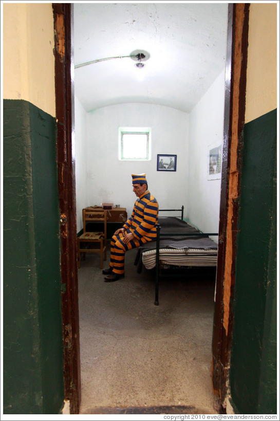 Cell of Sacomano.  The Museo Maritimo de Ushuaia is on the grounds of a former prison.  Sacomano was accused of killing a woman who he mistakenly thought was a prostitute.