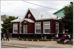 Ushuaia's first library (now a tourist information center) on San Martin at Juana Faudul.