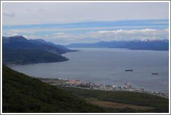 View of Ushuaia from Glaciar Martial Sendero del Filo (Edge Path).