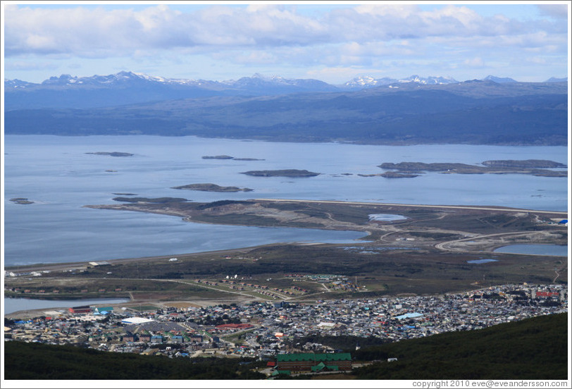 View of Ushuaia from Glaciar Martial Sendero del Filo (Edge Path).