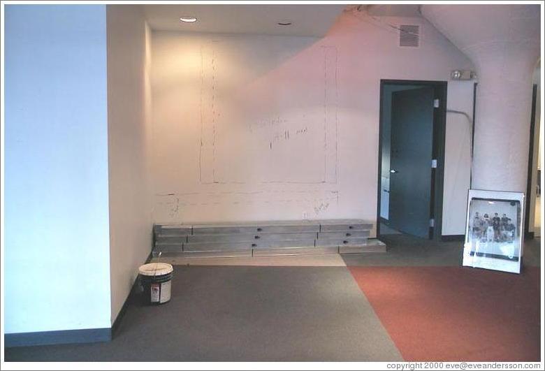 Lobby, with window to piano room drawn in. 80 Prospect St., just after moving in.