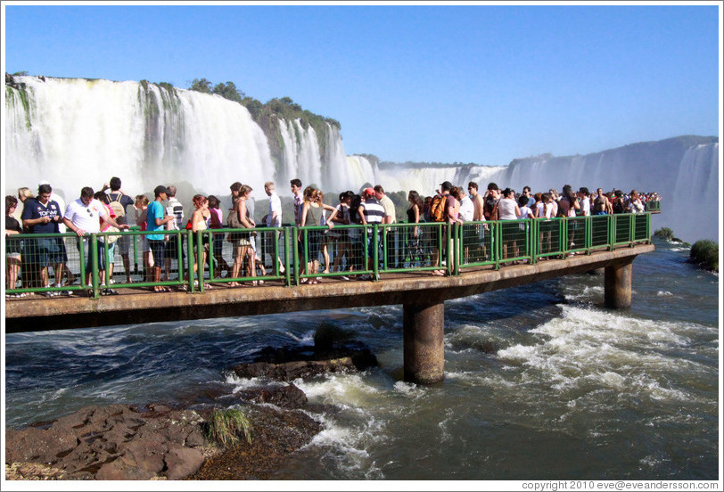 Crowded walkway, Iguassu Falls, Brazil side.