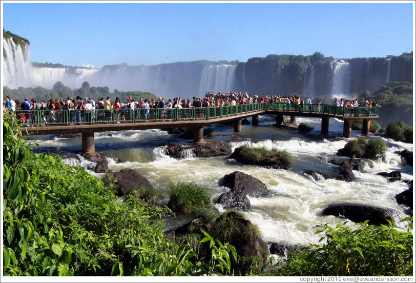 Crowded walkway, Iguassu Falls, Brazil side.