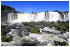 Iguassu Falls with rainbow.