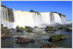 Iguassu Falls with rainbow.