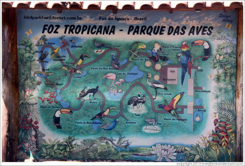 Map, Foz Tropicana Bird Park.