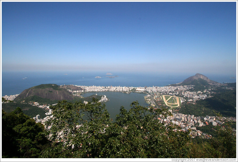 View of Rio de Janeiro from the top of Corcovado Mountain.