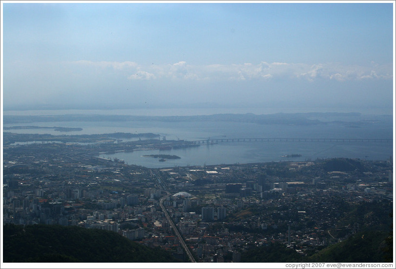 View of Rio de Janeiro from the top of Corcovado Mountain.