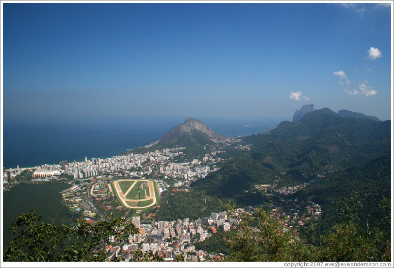 View of Rio de Janeiro from the top of Corcovado Mountain.