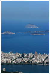 Ipanema and islands viewed from the top of Corcovado Mountain.