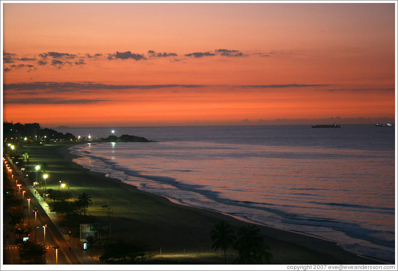 Ipanema Beach at sunrise.