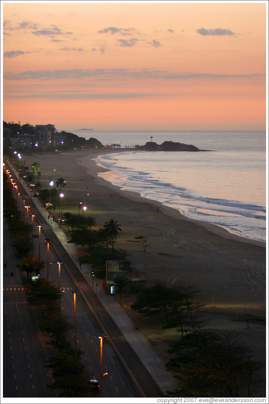 Ipanema Beach at sunrise.