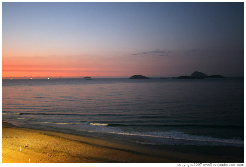 Ipanema Beach at sunrise.