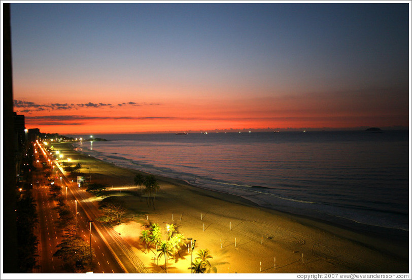 Ipanema Beach at sunrise.