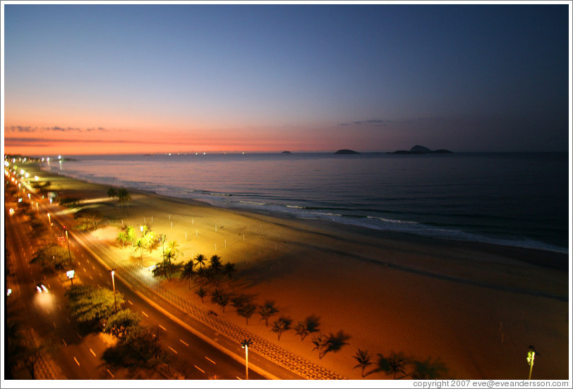 Ipanema Beach at sunrise.