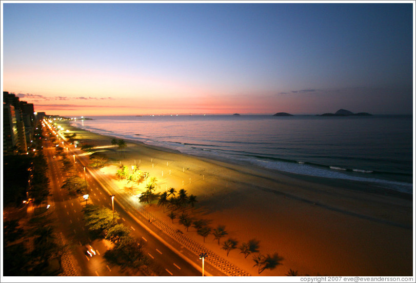 Ipanema Beach at sunrise.