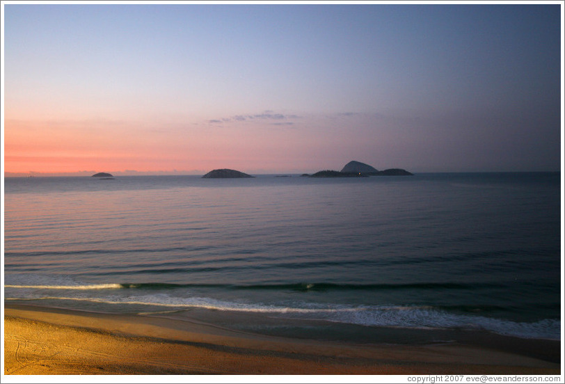 Ipanema Beach at sunrise.