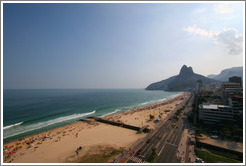 Ipanema and Leblon beaches, with Dois Irm&atilde;os at the far end.