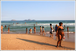 Swimmers at Ipanema Beach.