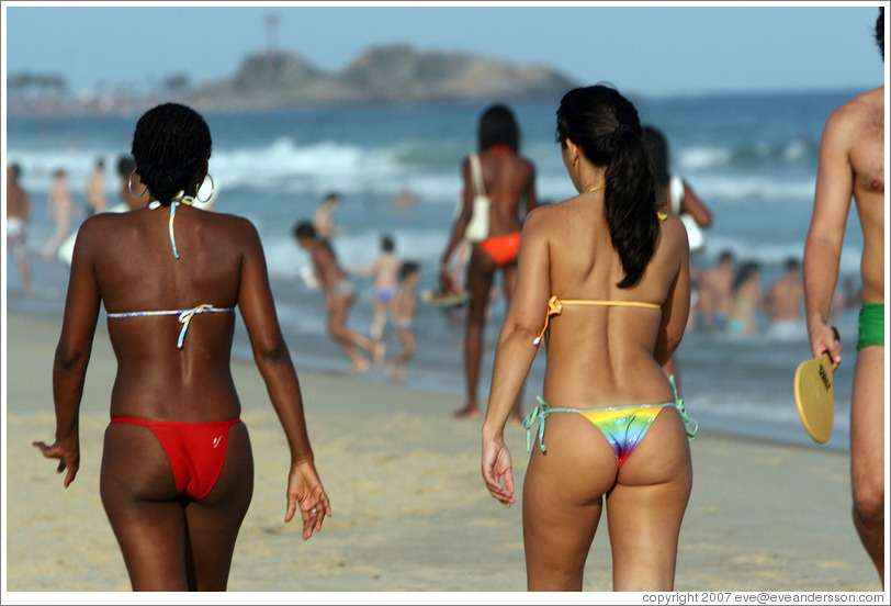 Swimmers at Ipanema Beach.