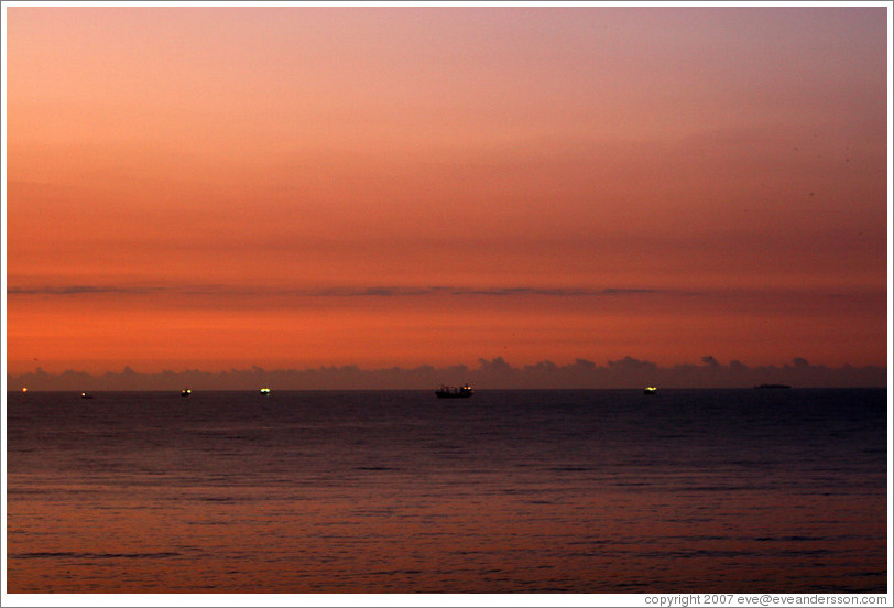 Sunrise, seen from Ipanema.