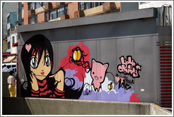 Graffiti in Liberdade, a Japanese district in S&atilde;o Paulo.