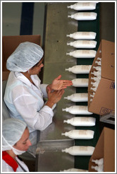 Factory workers.  Headquarters of Natura, Brazil's largest cosmetics company.