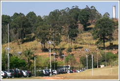 Solar panels in parking lot. Headquarters of Natura, Brazil's largest cosmetics company.