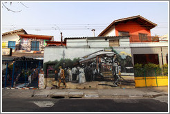 Streetcar mural.  Rua Belmiro Braga.    Villa Magdalena neighborhood.