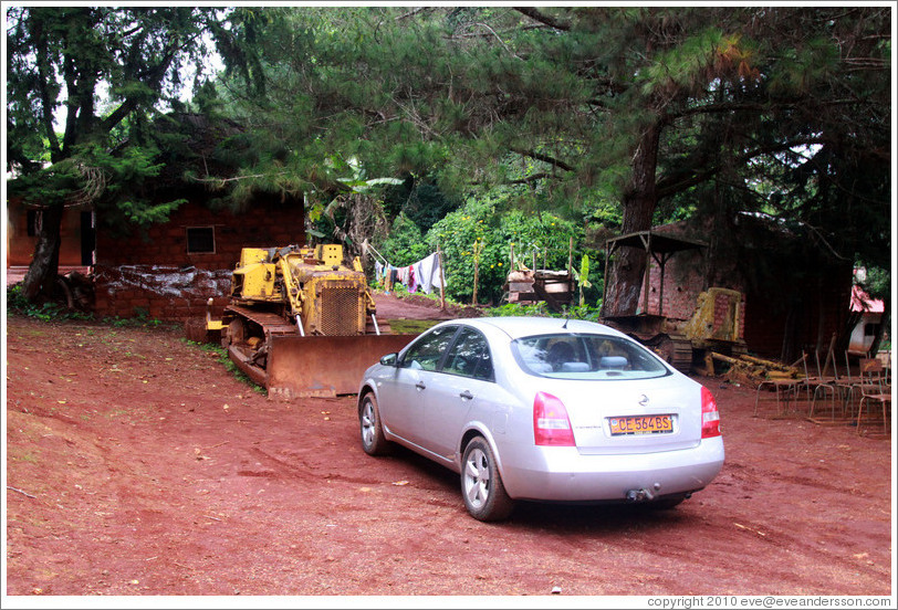 Car in a tribal compound.