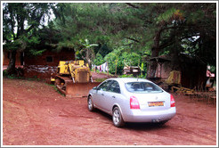 Car in a tribal compound.