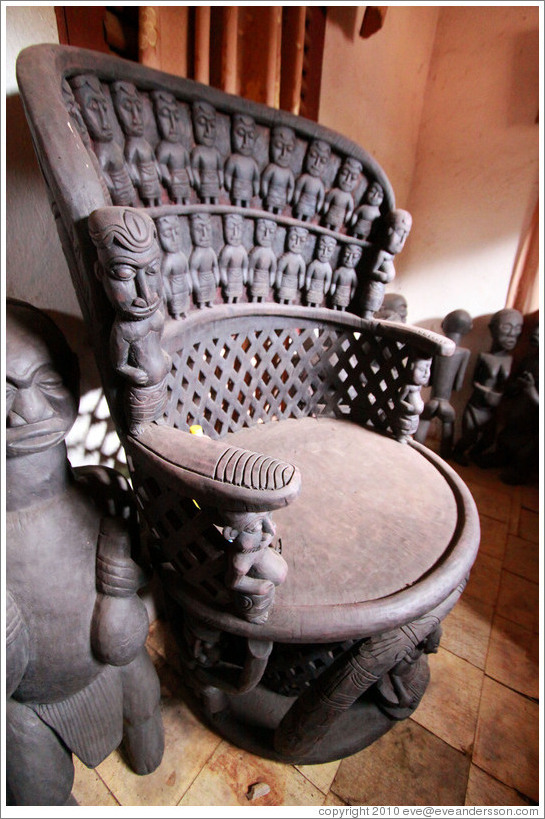Carved wooden chair.