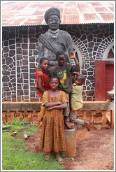 Children on a statue.