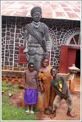 Children on a statue.